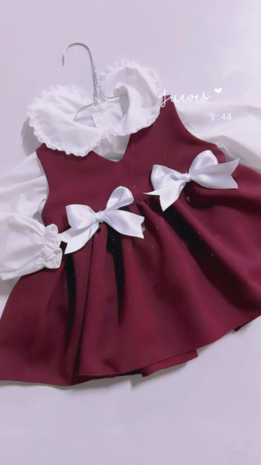 RB pinny and lace shirt