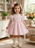 Sonata pink rose smocked dress