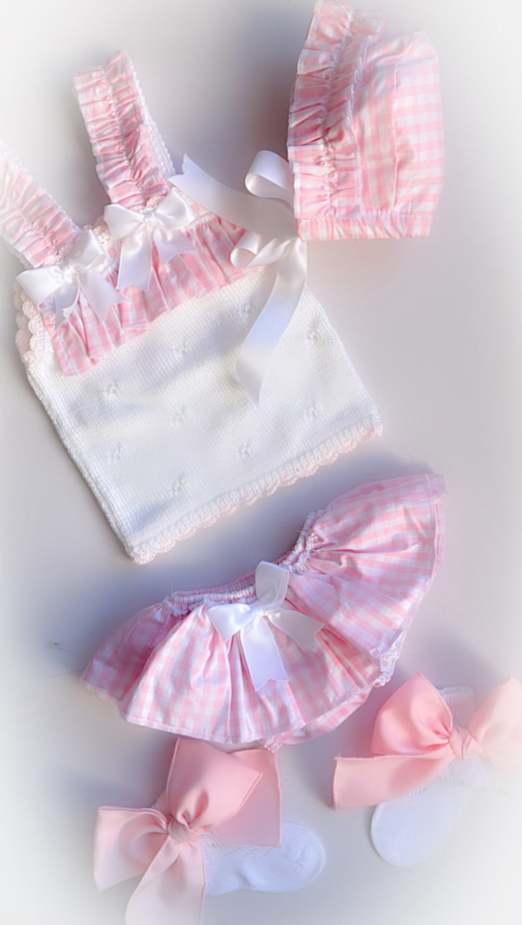 Baby gingham pink set