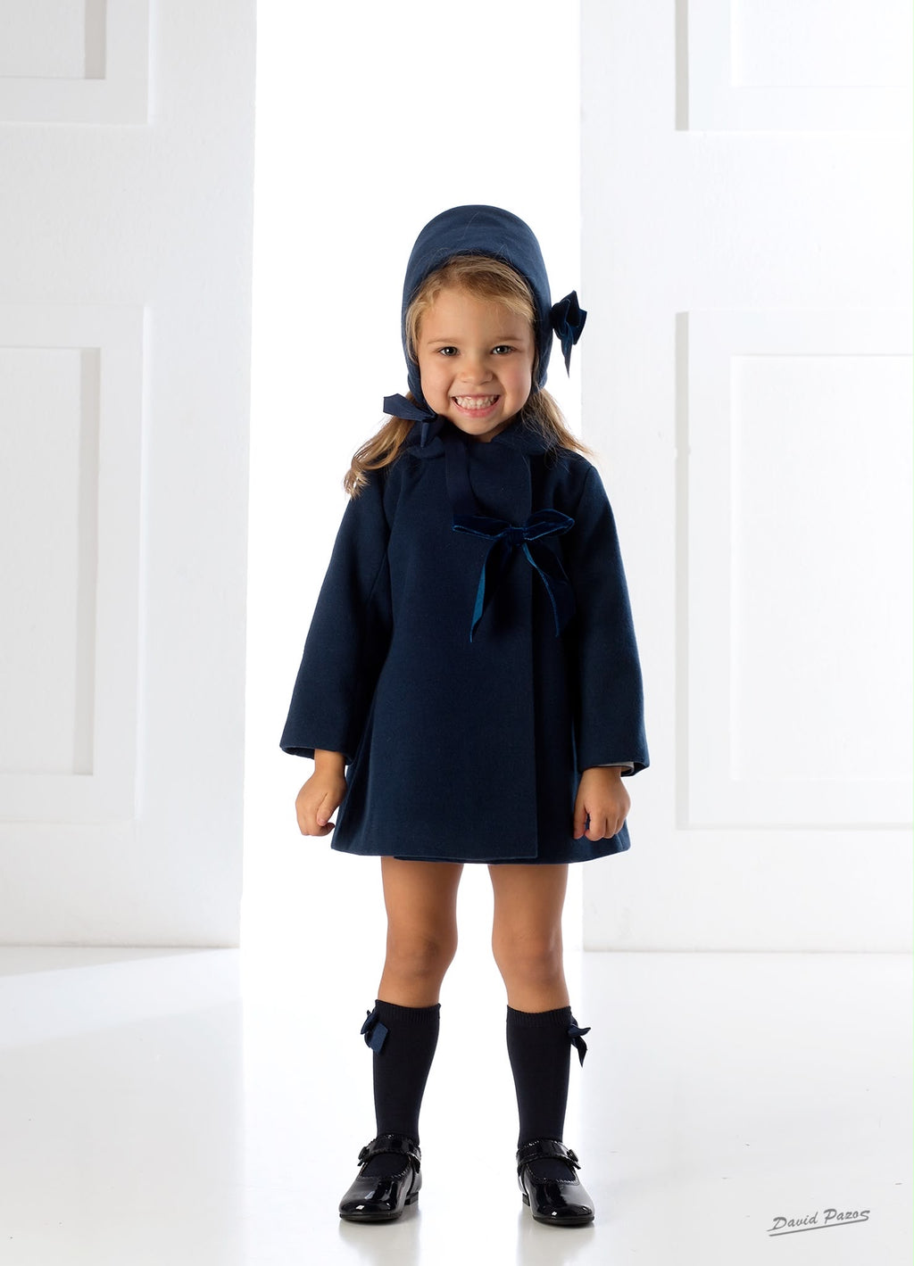 RB Christmas girls navy Aline coat
