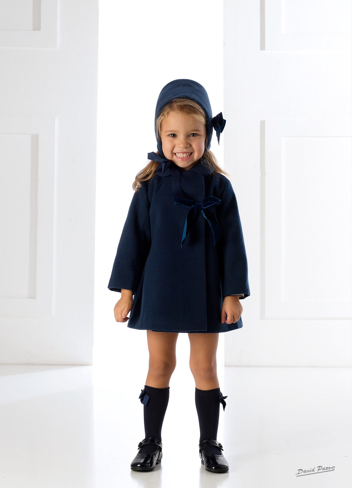 RB Christmas girls navy Aline coat