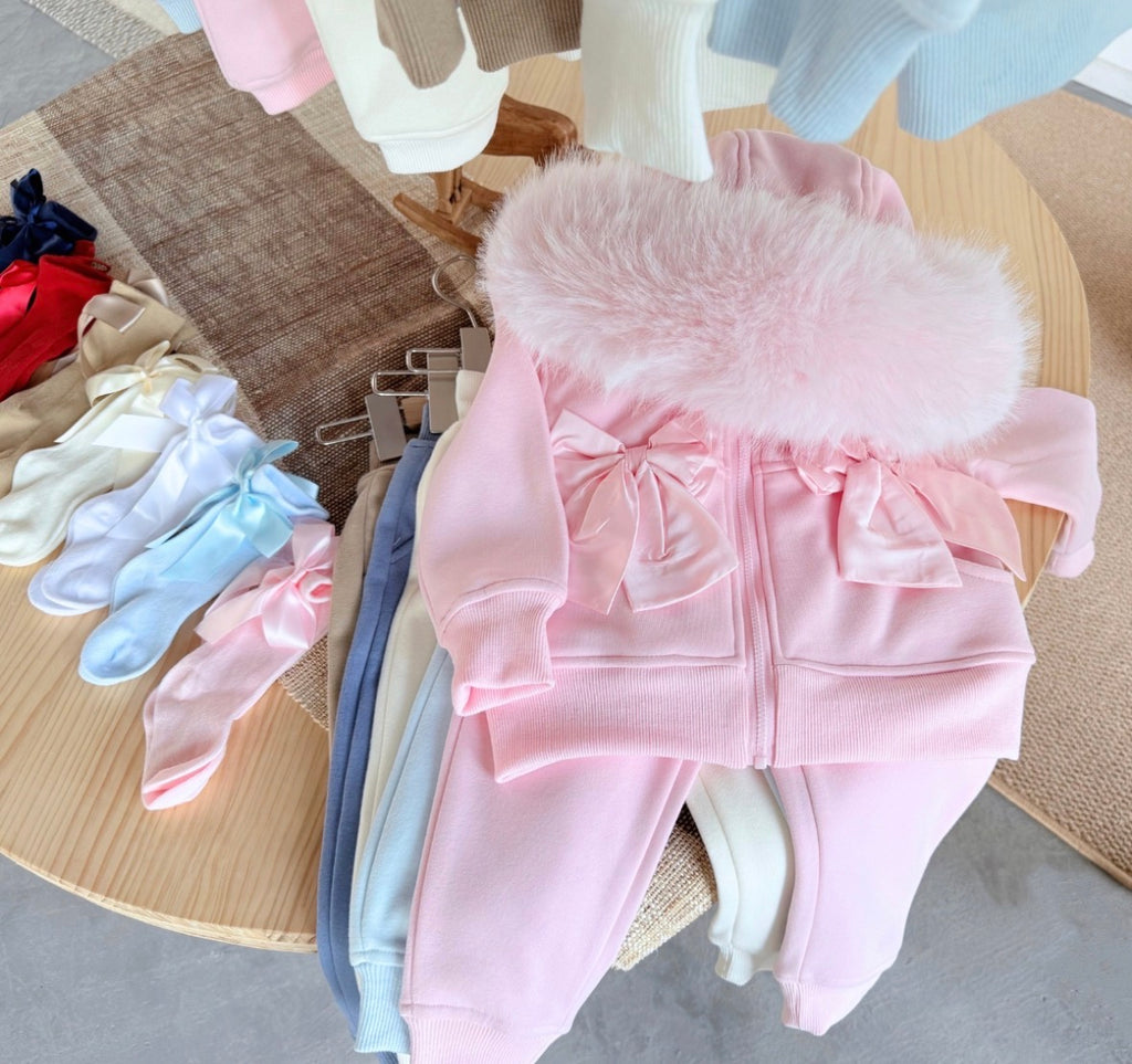 Faux fur tracksuit
