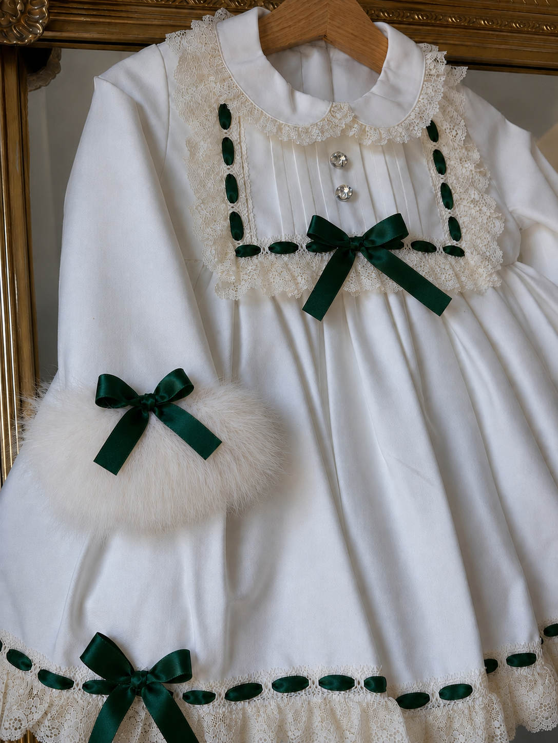 RB winter wonderland dress bottle green