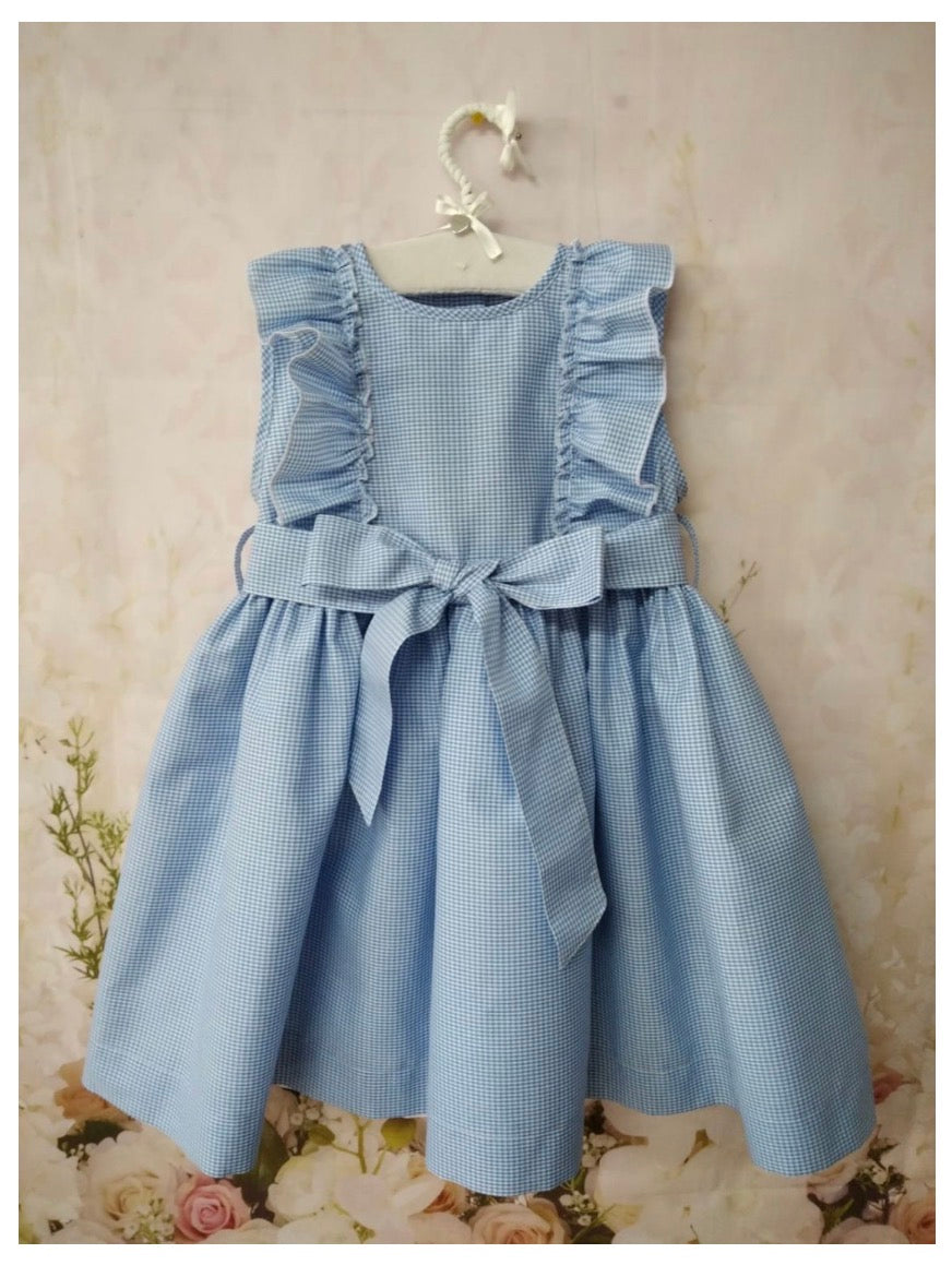 RB tie up gingham dress