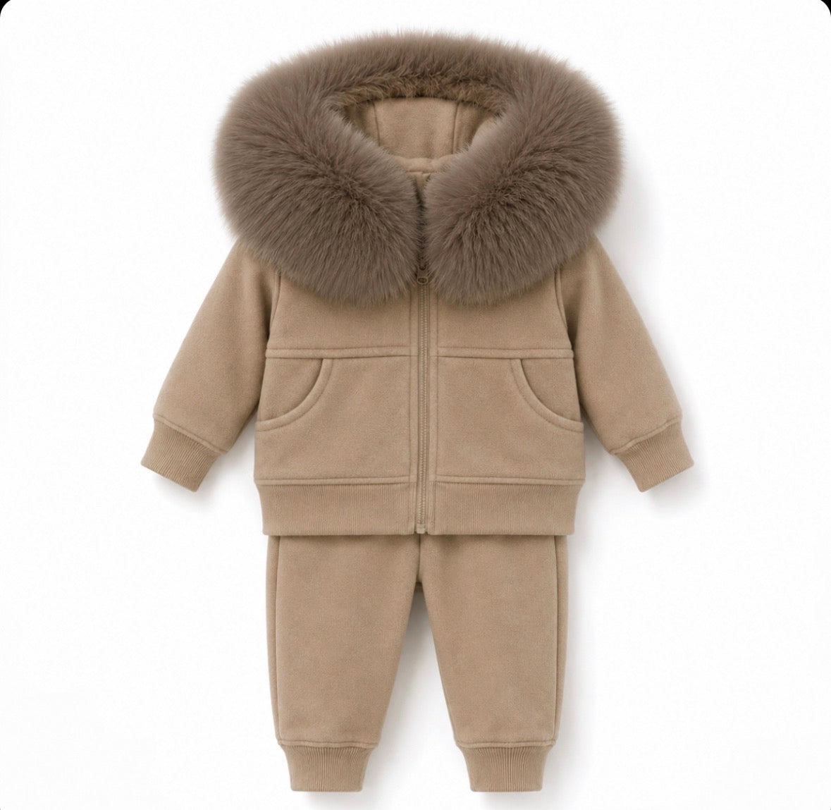 Faux fur tracksuit unisex