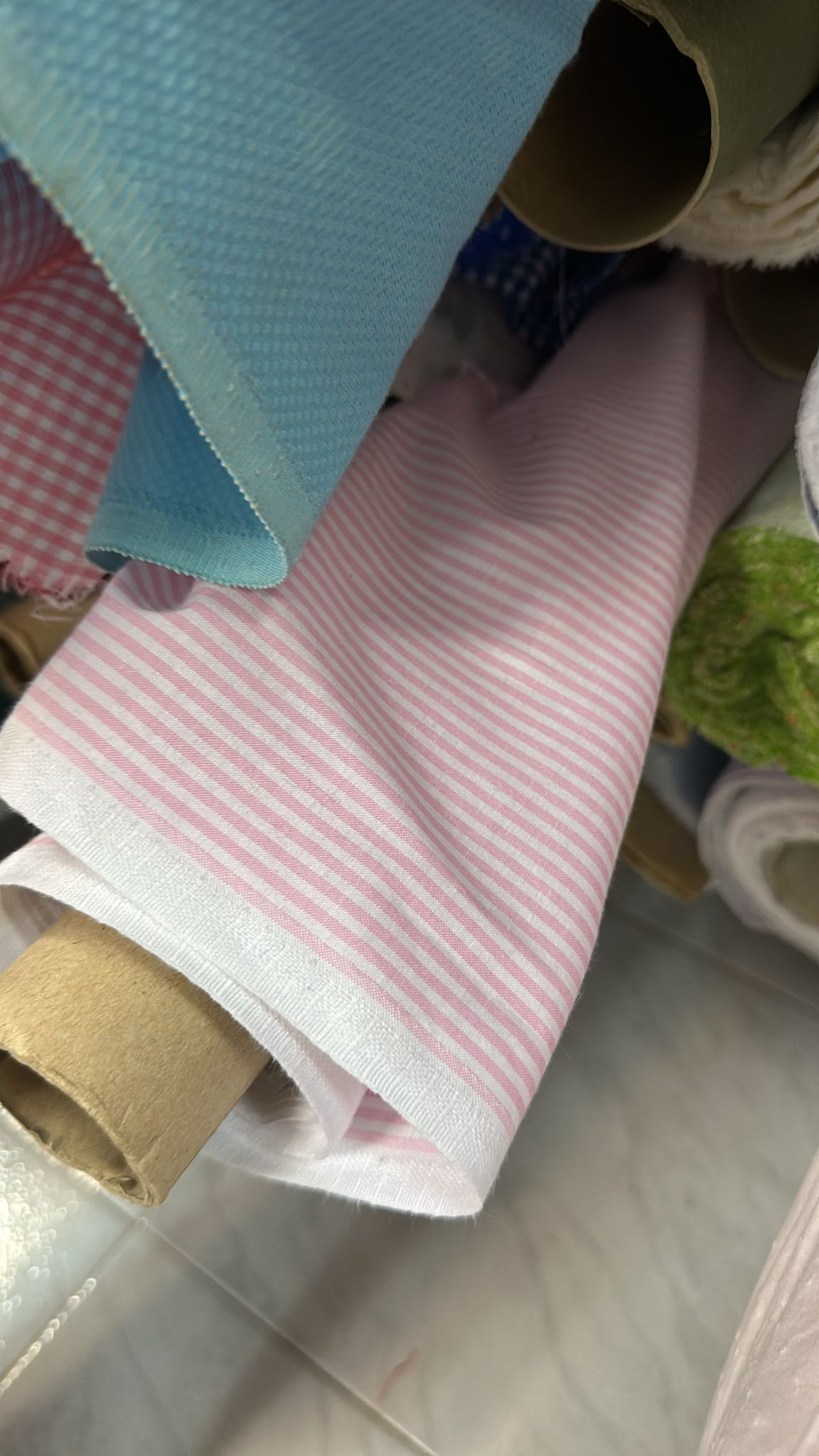 Pink bow candy stripe smocked dress