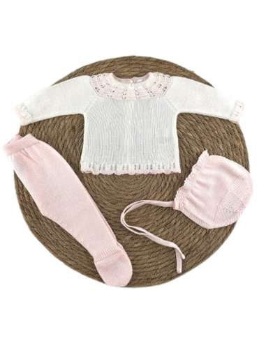 Baby knitted set baby pink