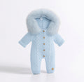 Pangasa cable knitted snow suit real fur (footless)
