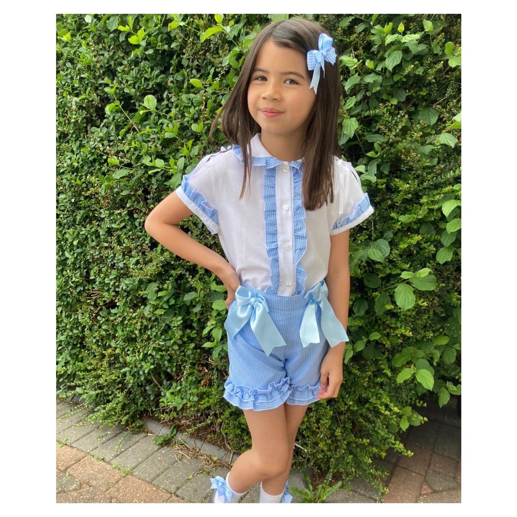 RB gingham short set with ribbon