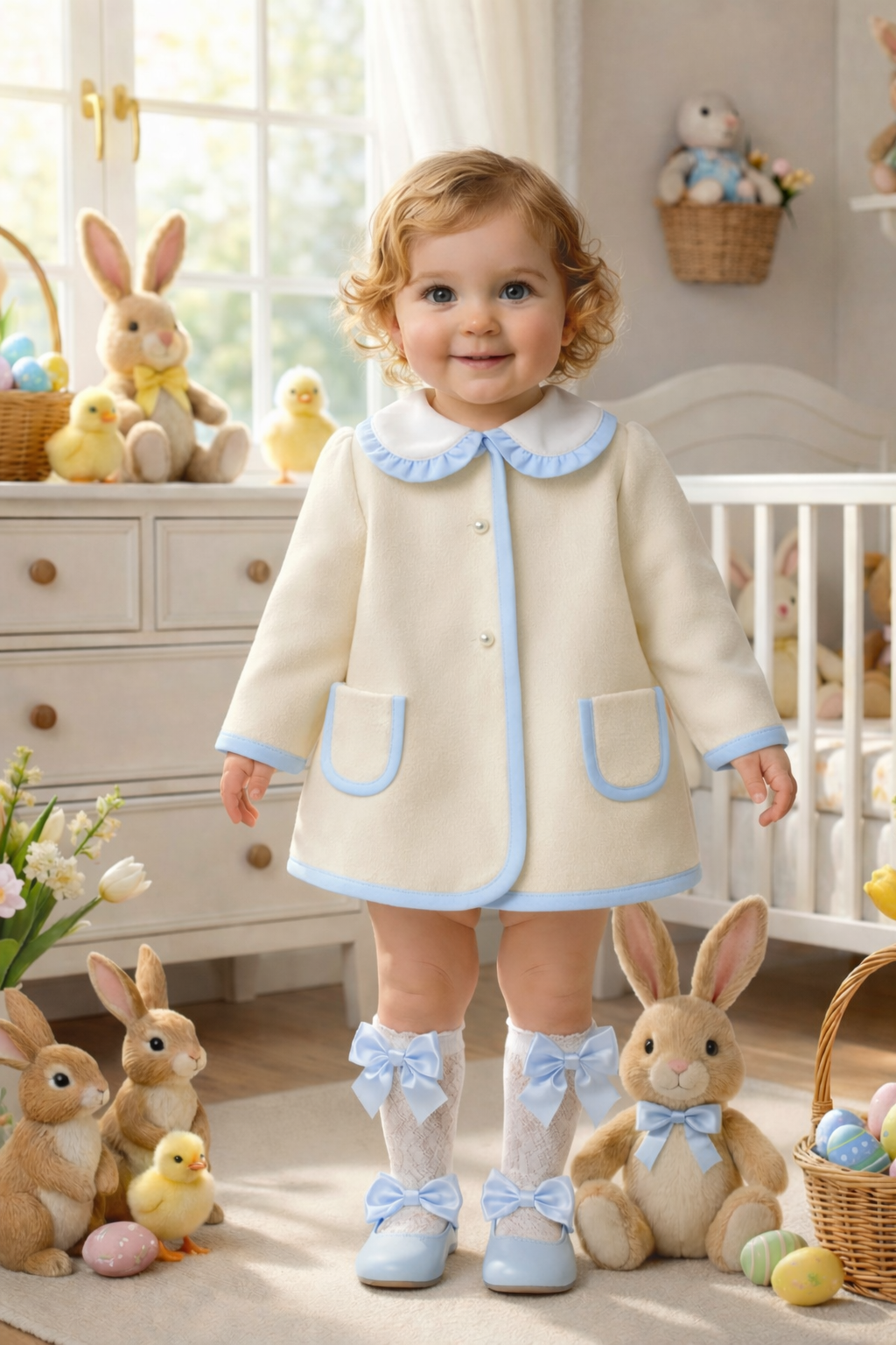 RB cream and blue coat