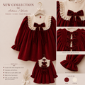 RB velvet bow aline red