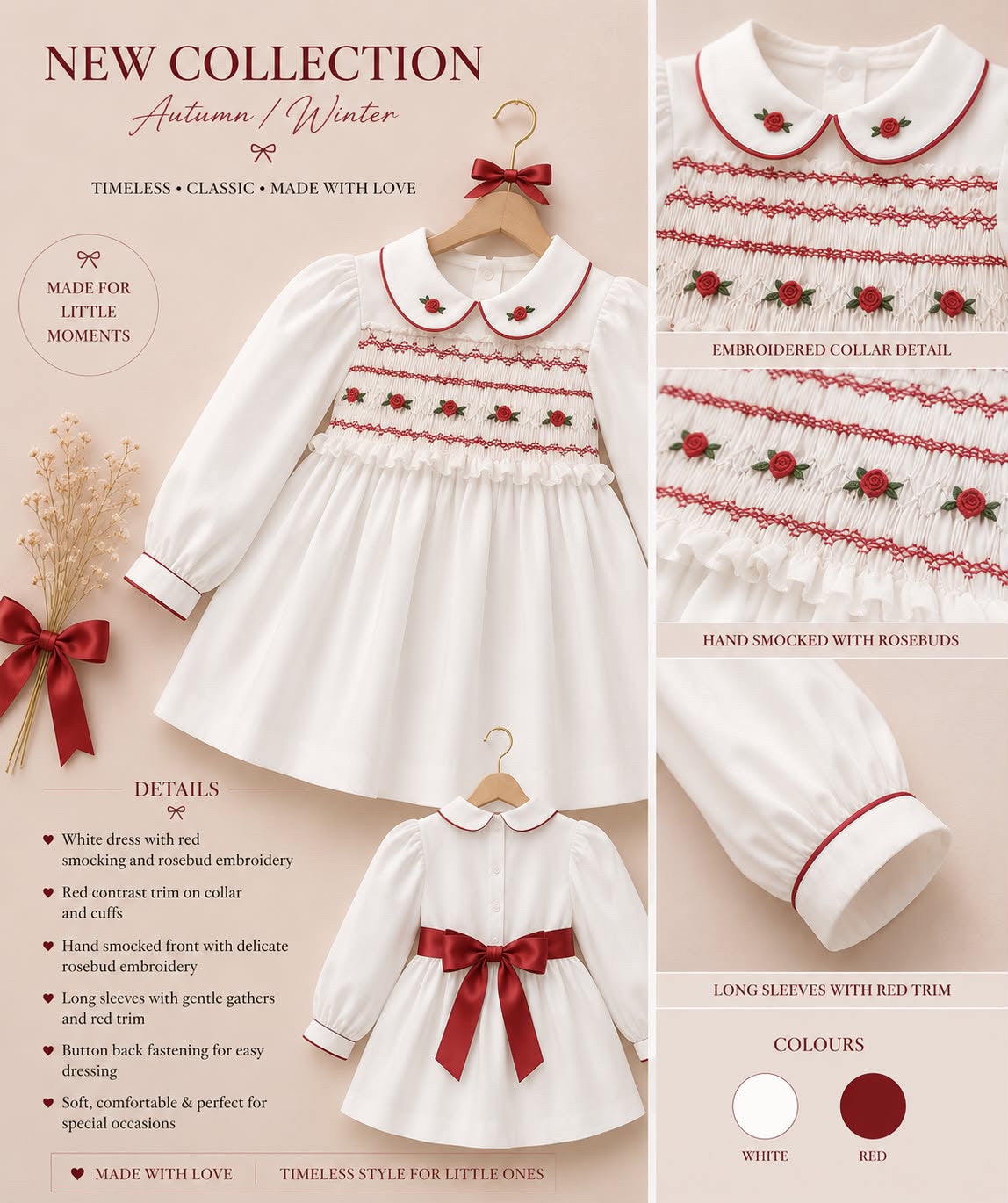 RB smocked velvet Christmas dress