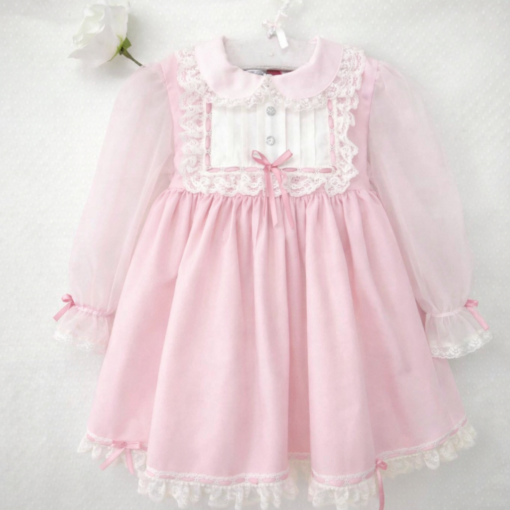 RB cream and pink organza dress
