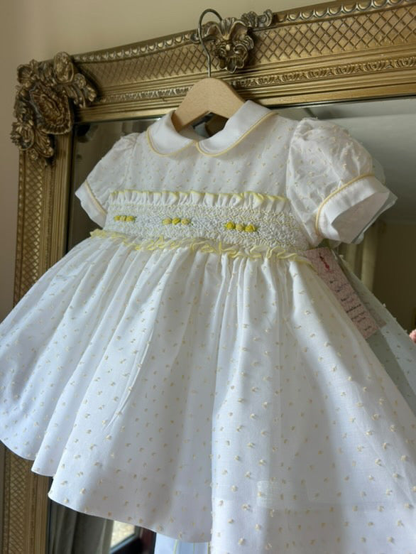 RB smocked dotty yellow dress
