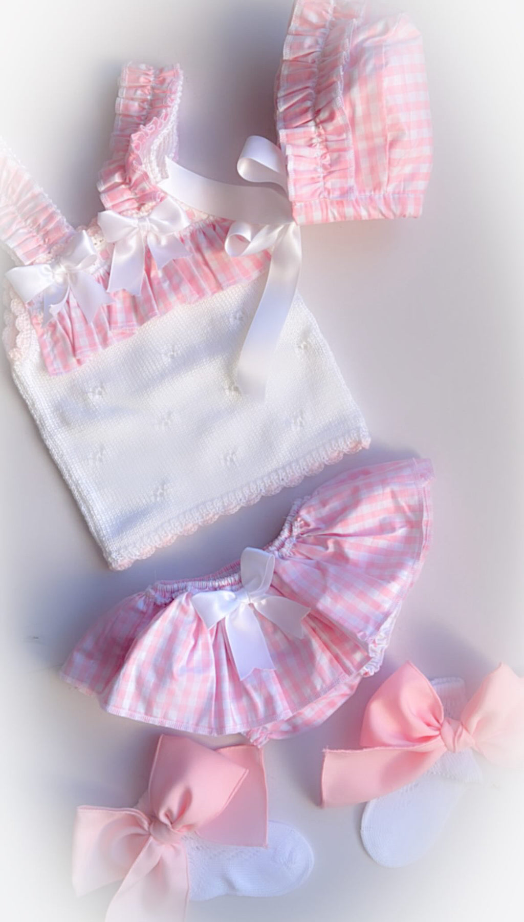 Baby gingham pink set