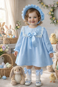 RB heart bib dress baby blue