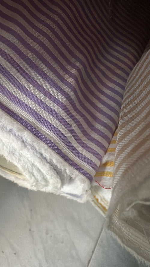 Blue bow candy stripe smocked dress