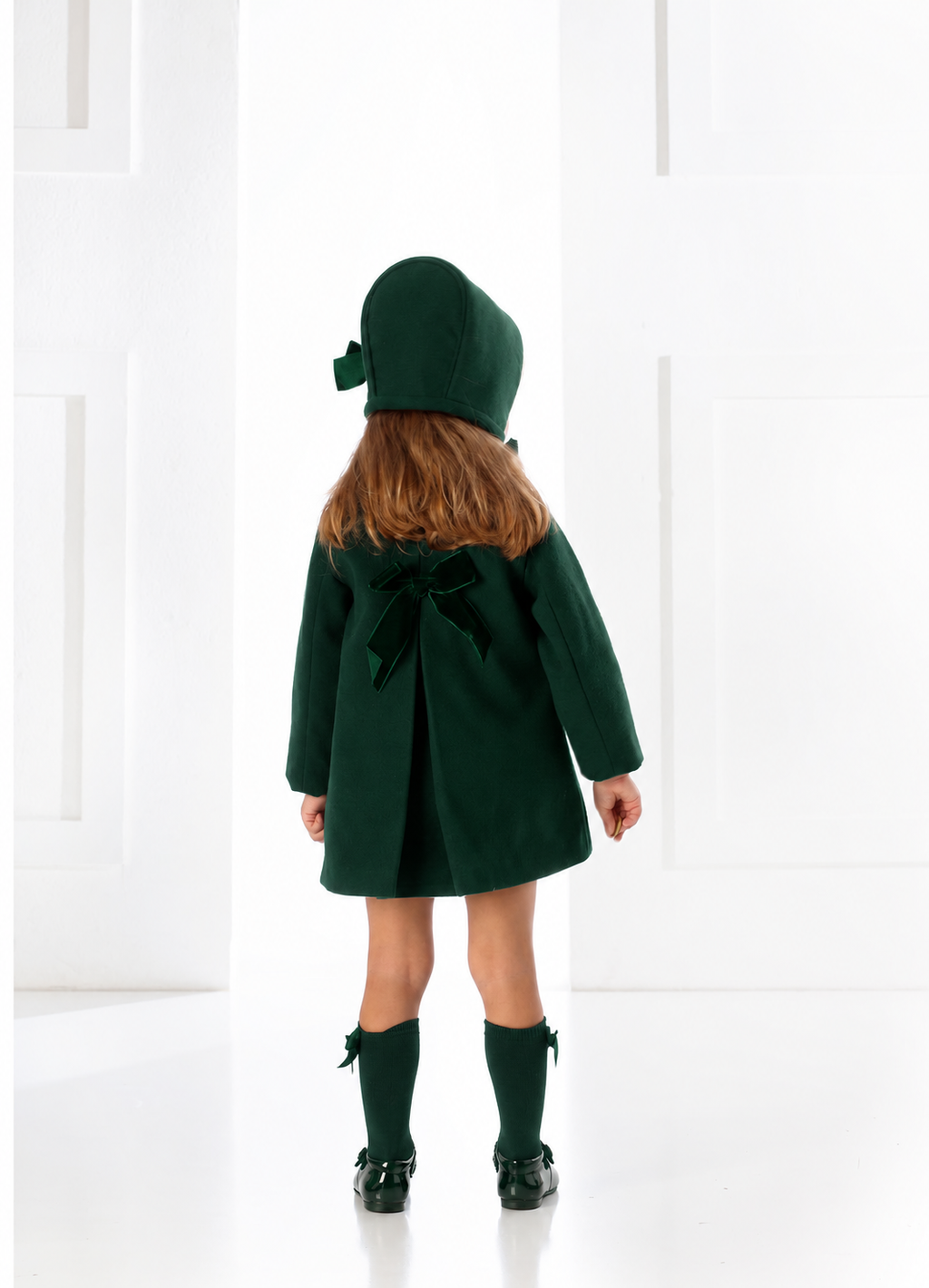 RB Christmas girls green Aline coat