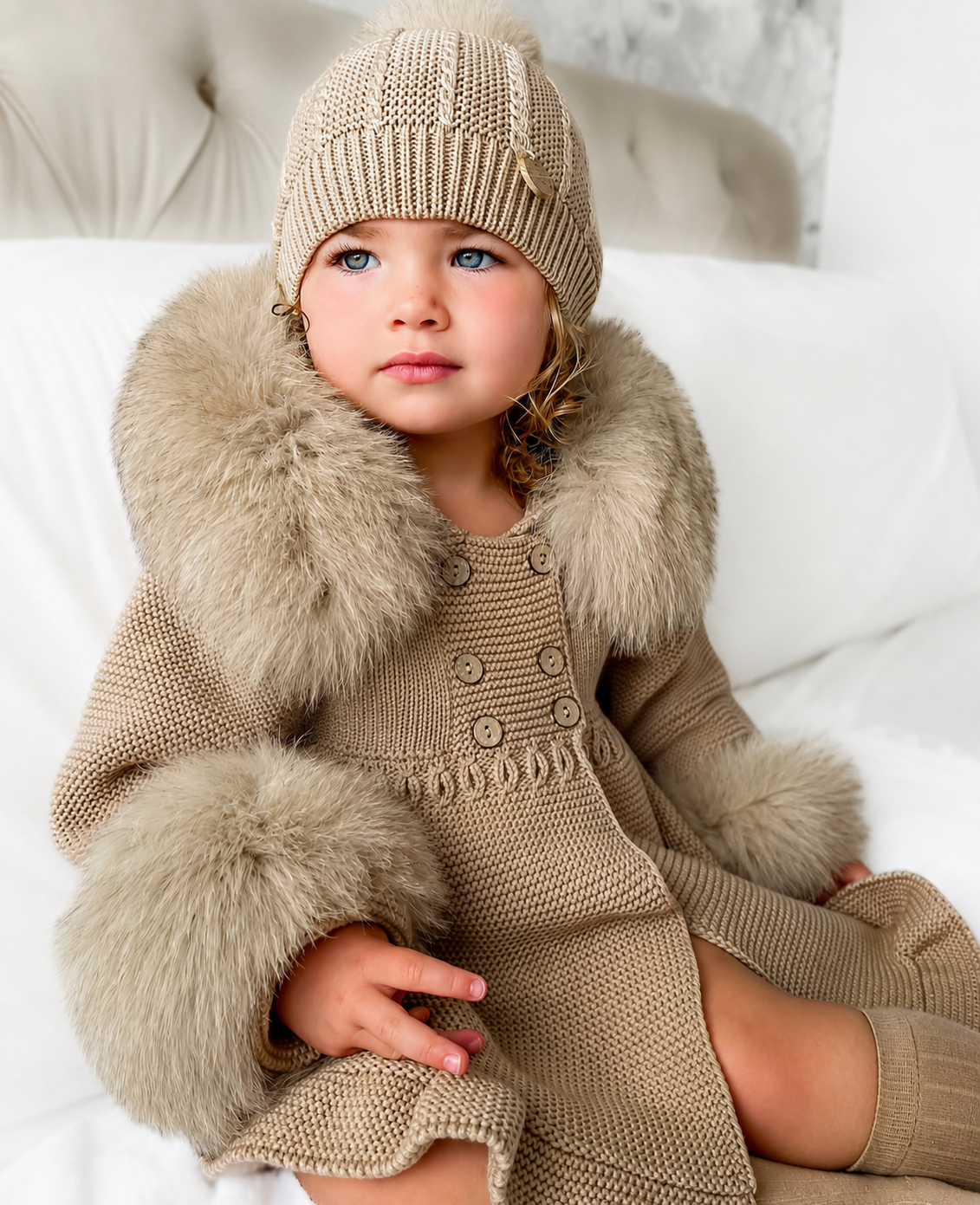 Pangasa faux fur cable knit