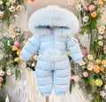 Faux fur snow suit belt