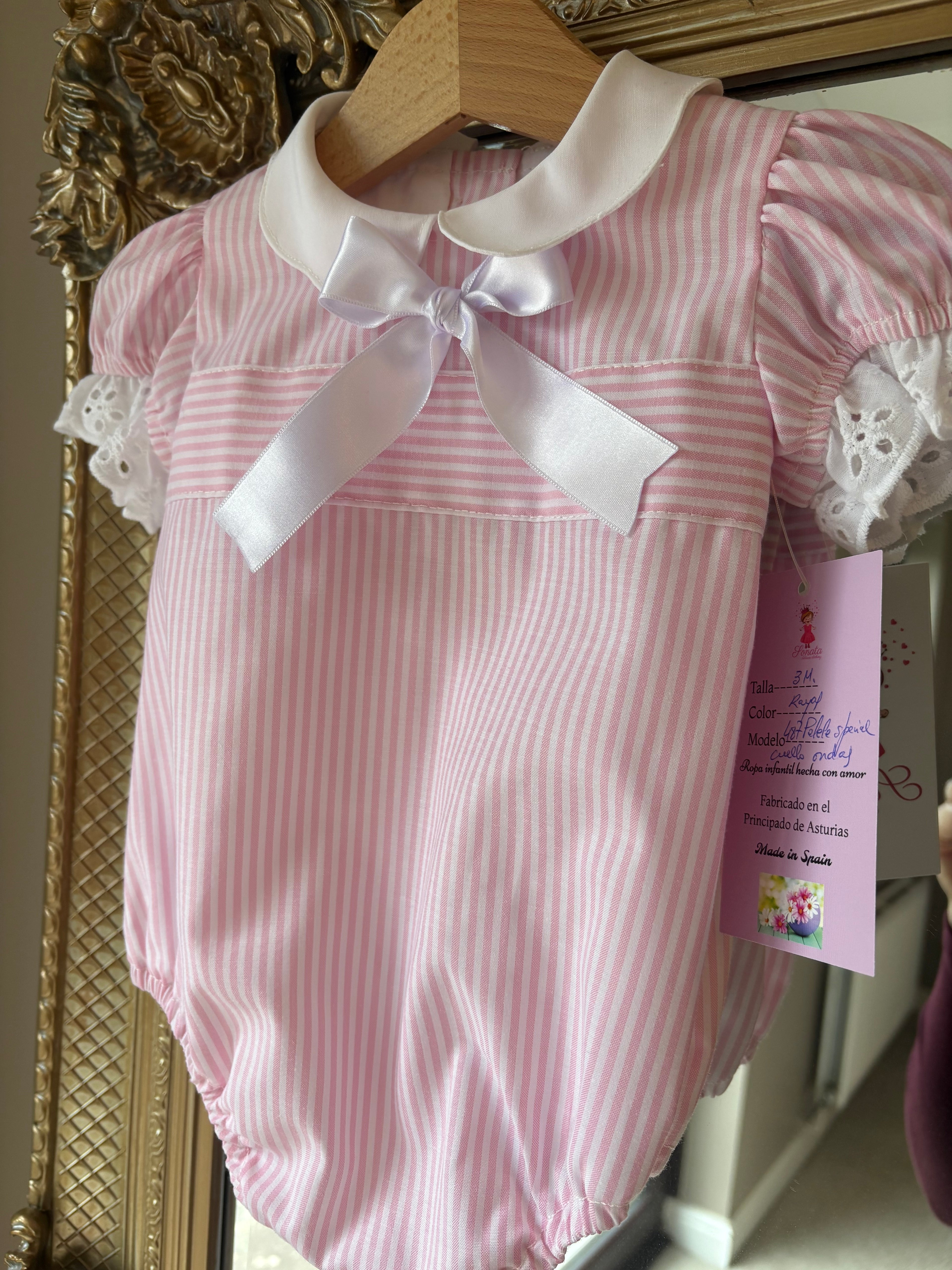 RB candy stipe pink romper