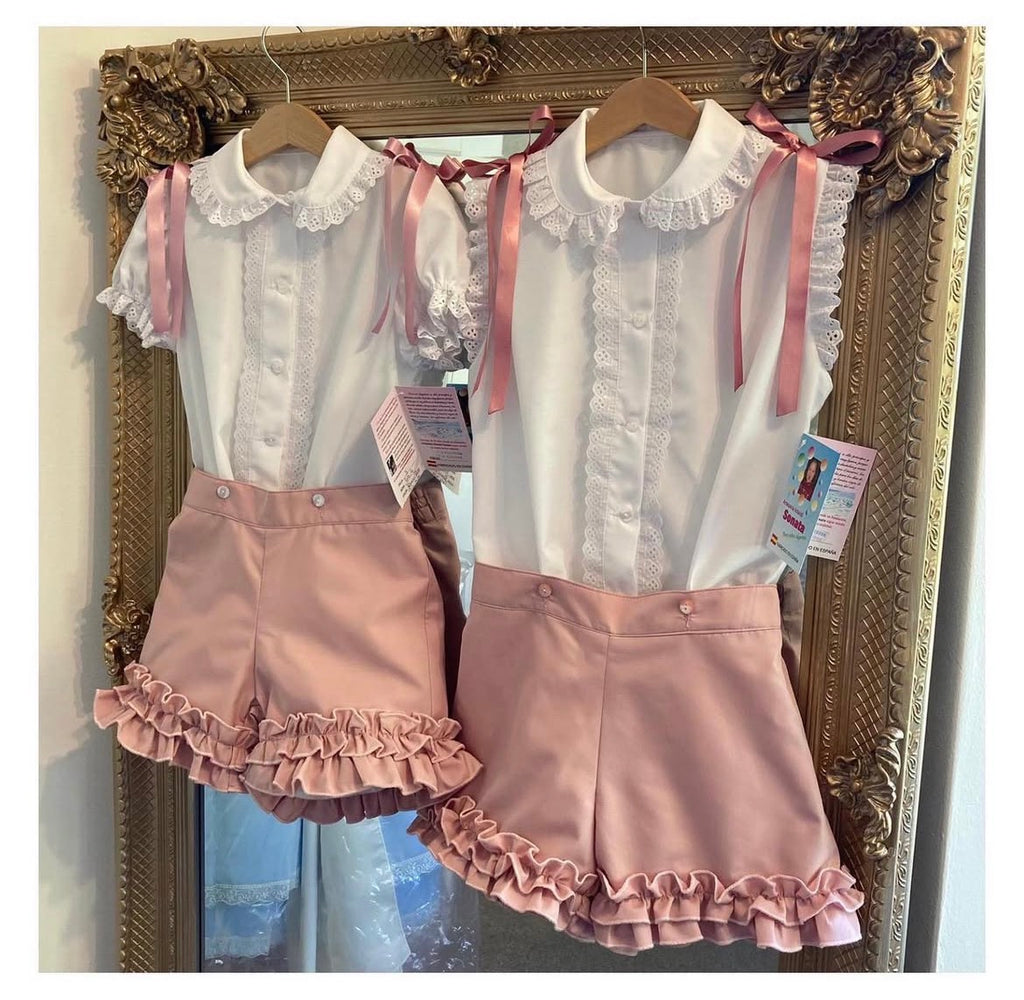 RB short ruffle set dusty pink