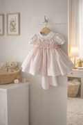RB heart smocked baby pink