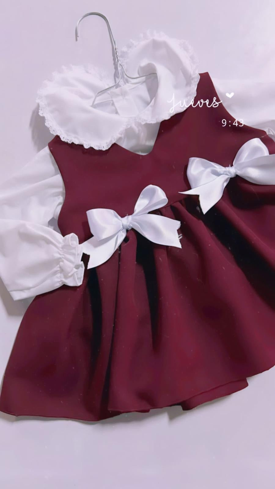 RB pinny and lace shirt