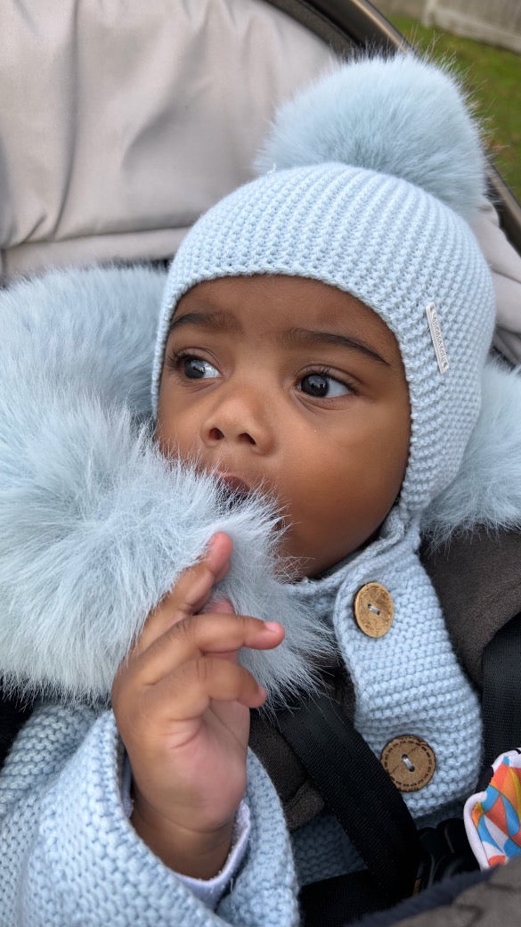 Pangasa real fur ribbed tie hat