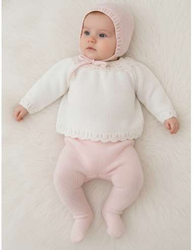 Baby knitted set baby pink