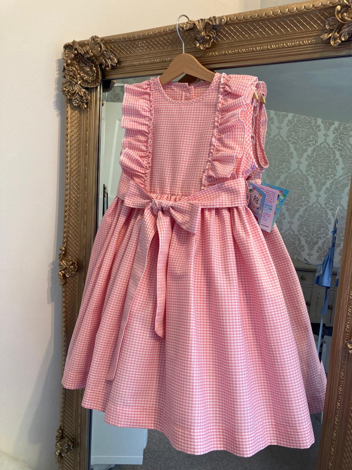 RB tie up gingham dress