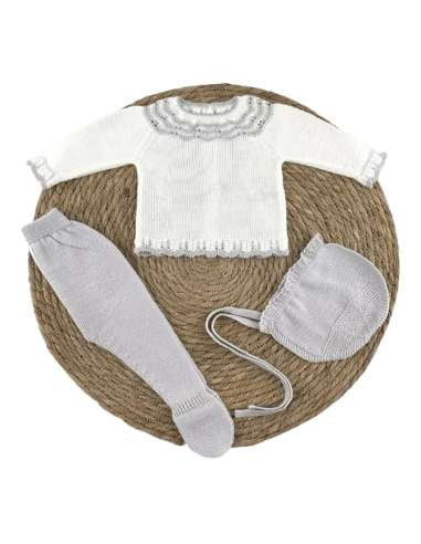 Baby knitted set grey