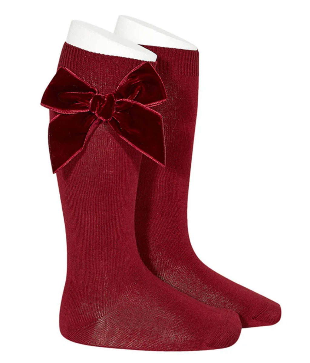 Condor velvet bow socks
