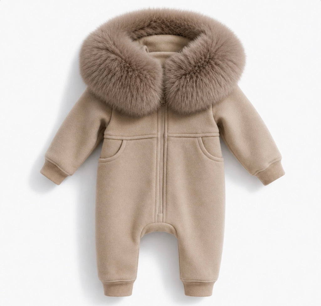 Faux fur pramsuit