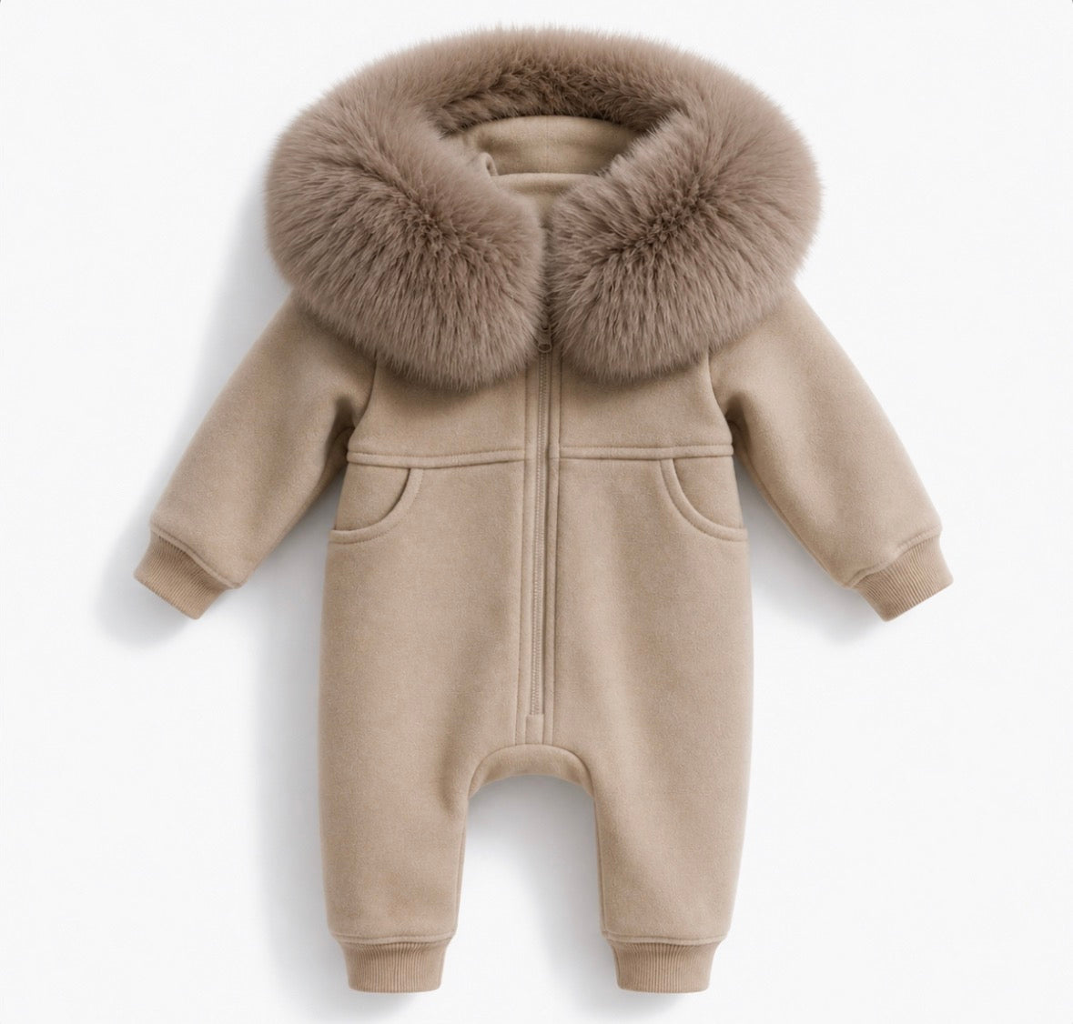 Faux fur pramsuit