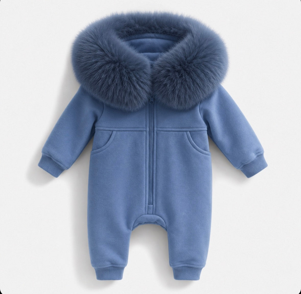 Faux fur pramsuit