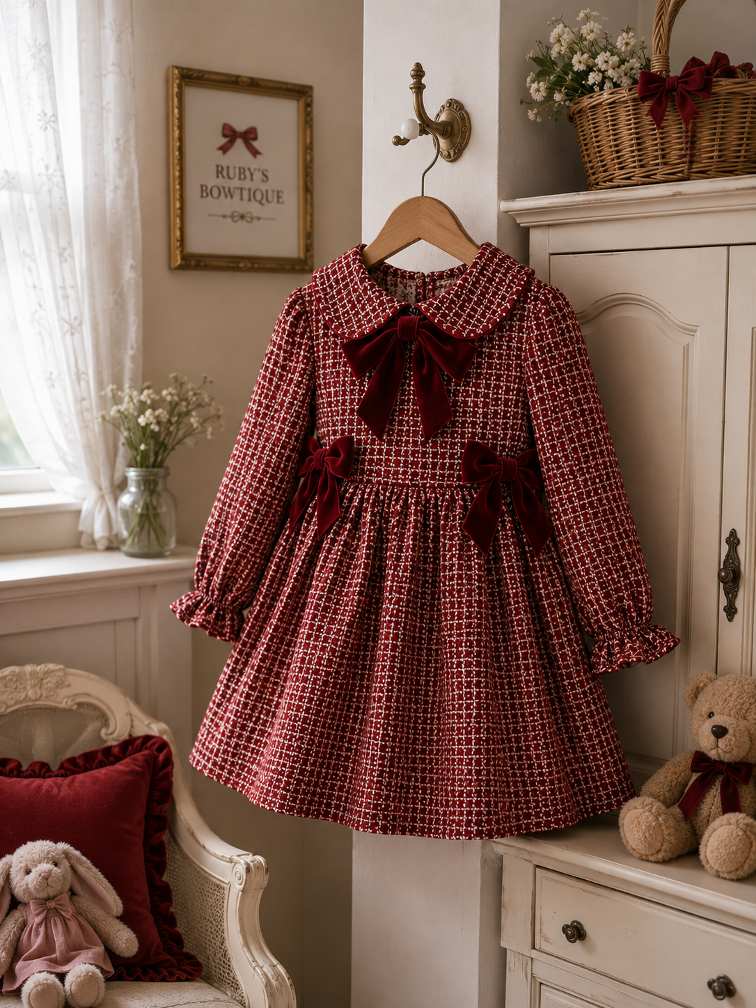 RB Autumn dress with velvet bows