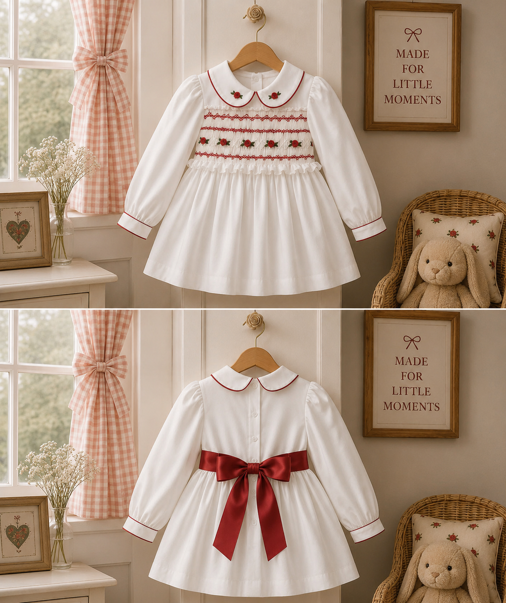 RB smocked velvet Christmas dress